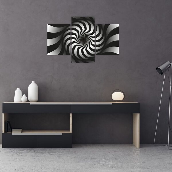 Absztrakt kép egy fekete-fehér spirál (90x60 cm)