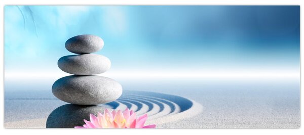 Homok, liliom és spa kövek képe (120x50 cm)