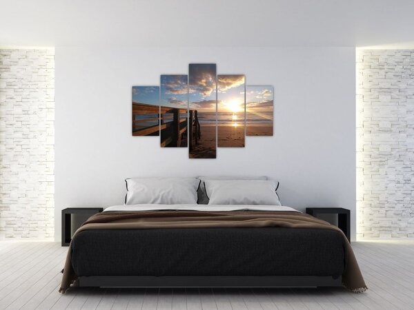 A móló, a strand és a tenger képe (150x105 cm)