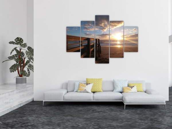 A móló, a strand és a tenger képe (150x105 cm)