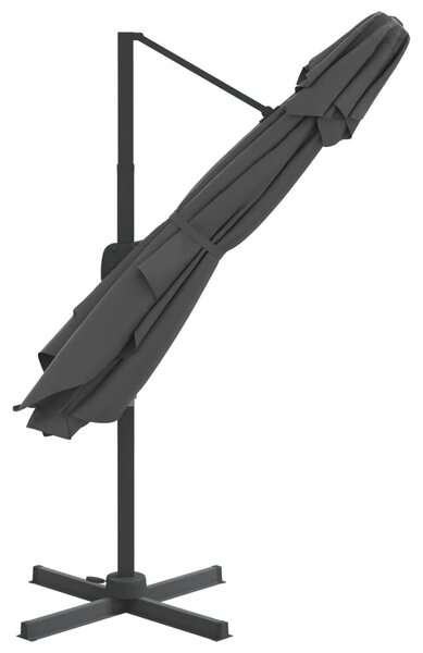 Antracitszürke dupla tetős konzolos napernyő 400 x 300 cm (319948)