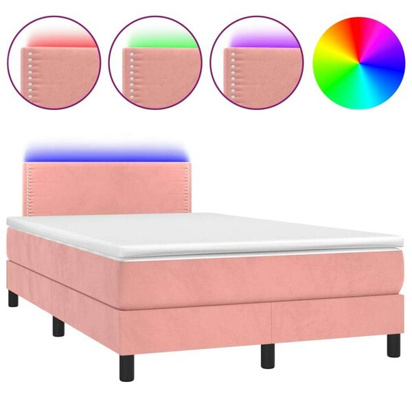 VidaXL LED-es Bársony Ágy - 120x200 cm