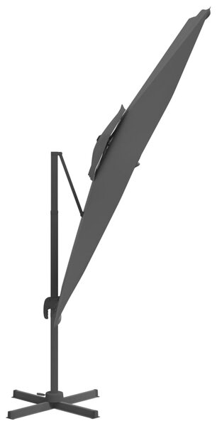 Antracitszürke dupla tetős konzolos napernyő 400 x 300 cm (319948)
