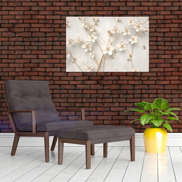 Kép - Arany virág - absztrakt (90x60 cm)