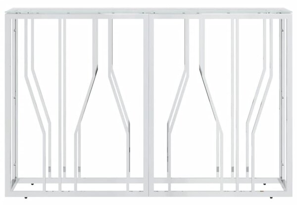 Üveg és rozsdamentes acél tálalóasztal 110x30x70 cm