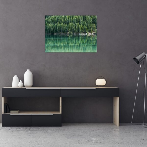 Kép - Tűlevelű a tónál (70x50 cm)