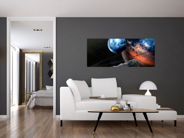 Egy bolygó képe az űrben (120x50 cm)