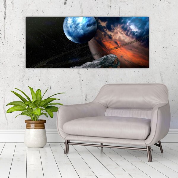 Egy bolygó képe az űrben (120x50 cm)