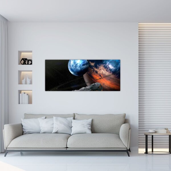 Egy bolygó képe az űrben (120x50 cm)
