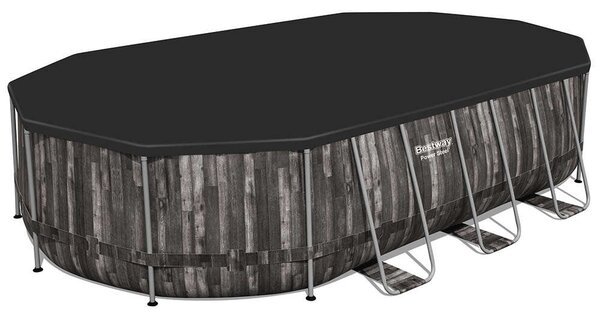 Bestway ESPIRITU 610x366x122cm Fa hatású fémvázas medence szett