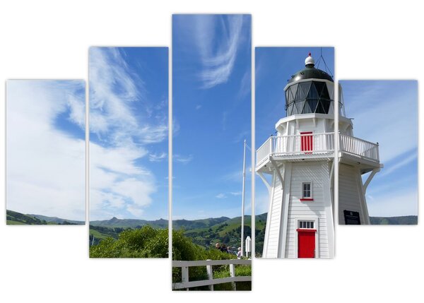 Az Akaroa világítótorony képe, Új-Zéland (150x105 cm)