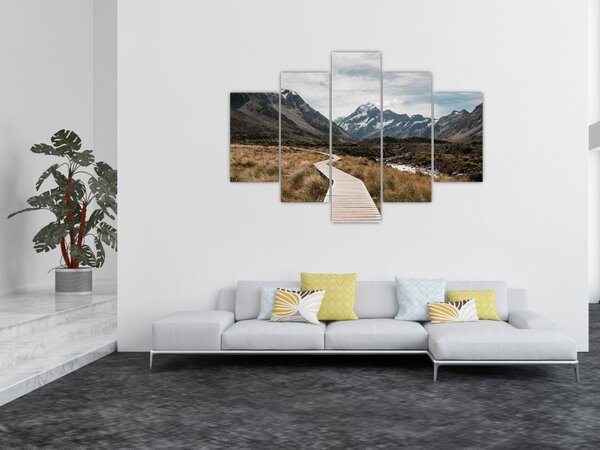 Kép - Sétány a hegységben Mt. Cook (150x105 cm)