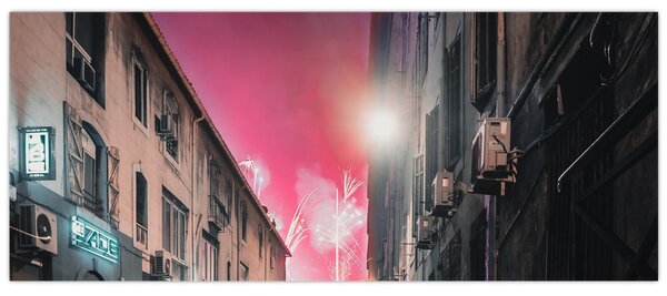 Tűzijáték Marseille-ben (120x50 cm)