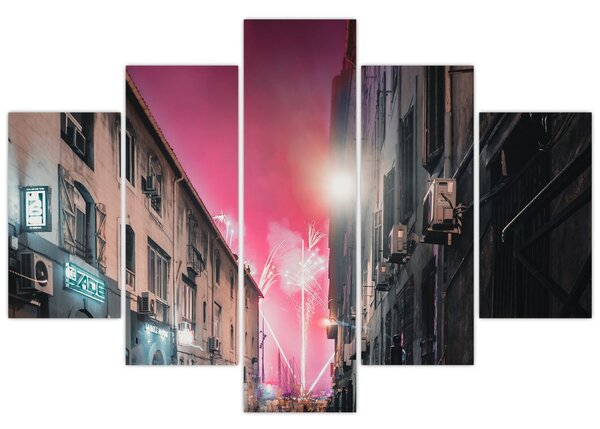 Tűzijáték Marseille-ben (150x105 cm)