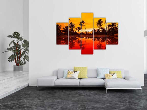 Kép - naplemente az üdülőhely felett (150x105 cm)