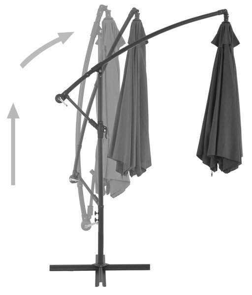 Antracitszürke konzolos napernyő alumíniumrúddal 300 cm (44509)