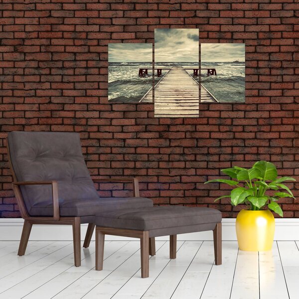 Egy fából készült móló képe a tengeren (90x60 cm)