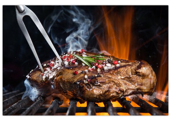 Egy sült steak képe (90x60 cm)