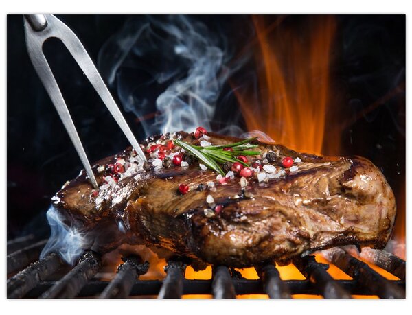 Egy sült steak képe (70x50 cm)