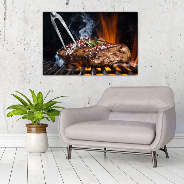 Egy sült steak képe (90x60 cm)