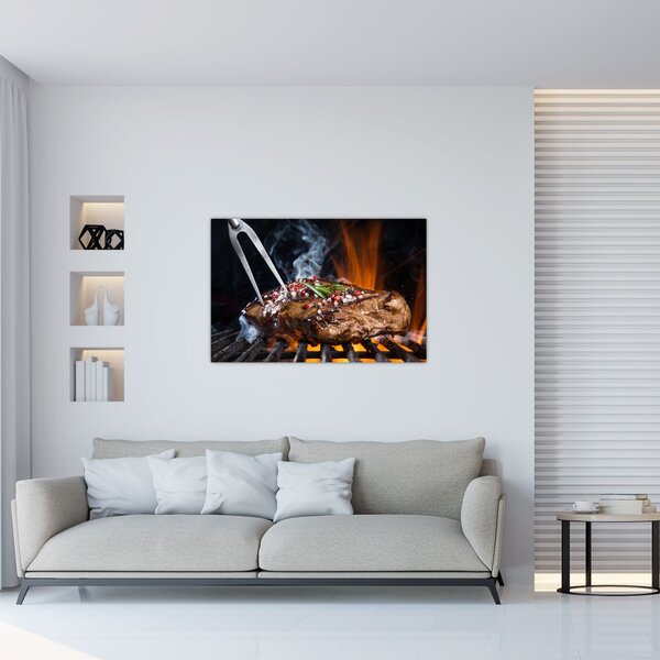 Egy sült steak képe (90x60 cm)