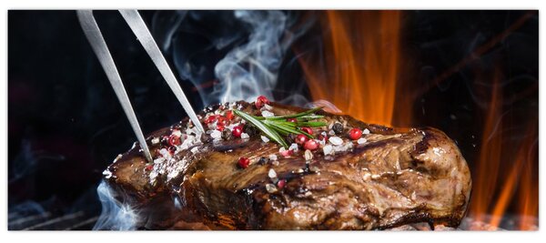 Egy sült steak képe (120x50 cm)