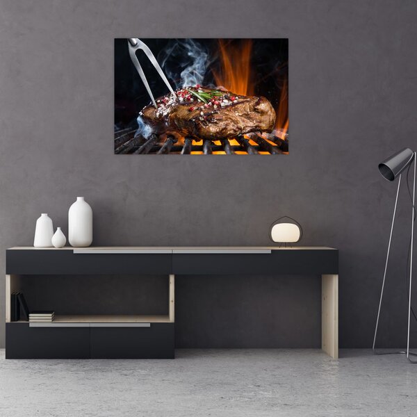 Egy sült steak képe (90x60 cm)