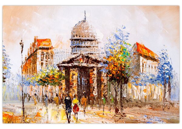 Kép - Festett városi emlékmű (90x60 cm)