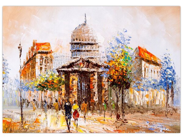 Kép - Festett városi emlékmű (70x50 cm)