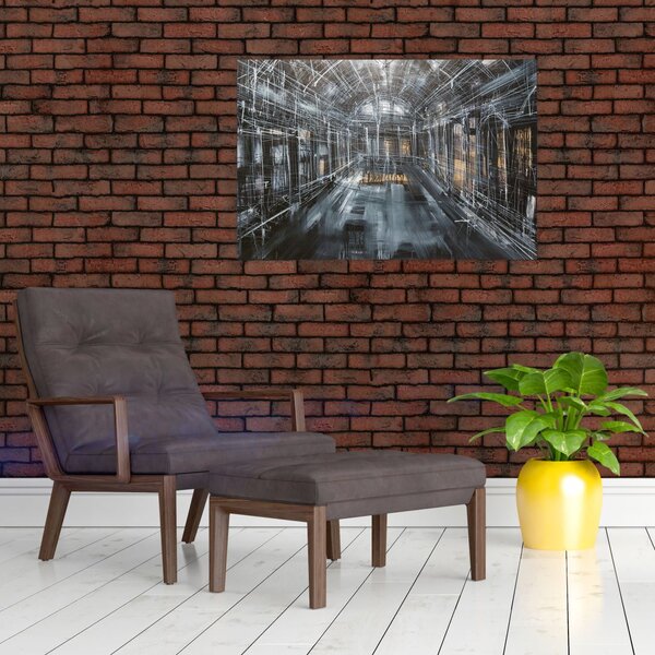 Egy régi épület belsejének képe (90x60 cm)