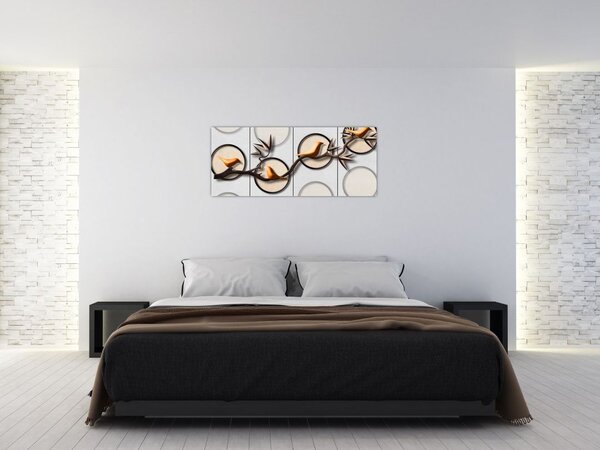 Művészi kép - Madarak egy ágon (120x50 cm)
