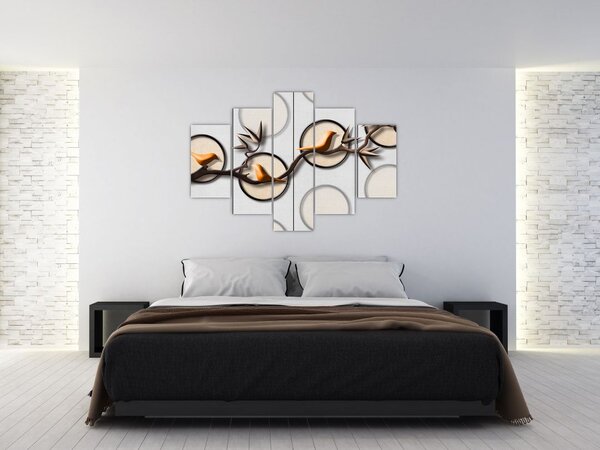 Művészi kép - Madarak egy ágon (150x105 cm)