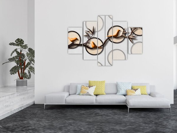 Művészi kép - Madarak egy ágon (150x105 cm)