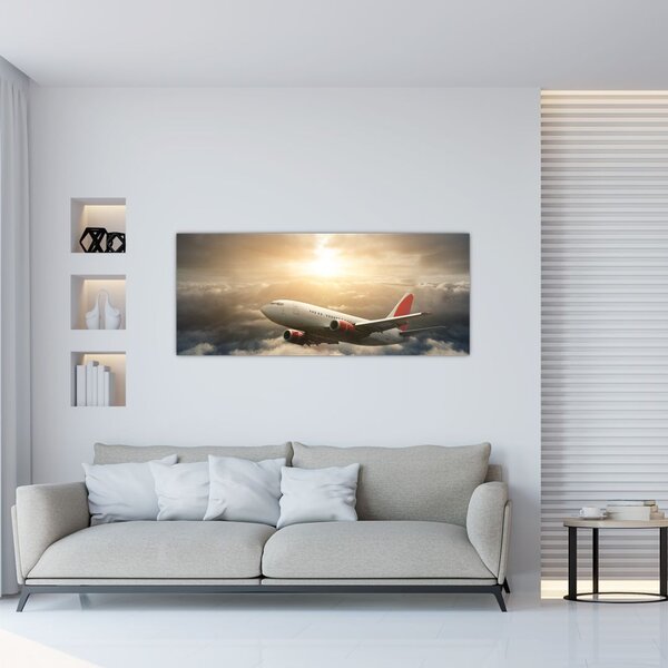 Kép - Repülőgép a felhőkben (120x50 cm)