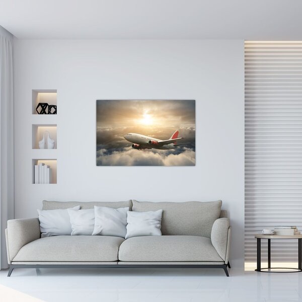Kép - Repülőgép a felhőkben (90x60 cm)