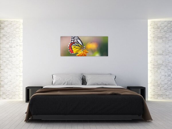 Egy pillangó képe a virágon (120x50 cm)