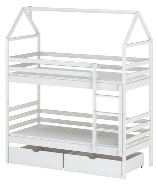 LEANA emeletes ágy - 90x200, fehér