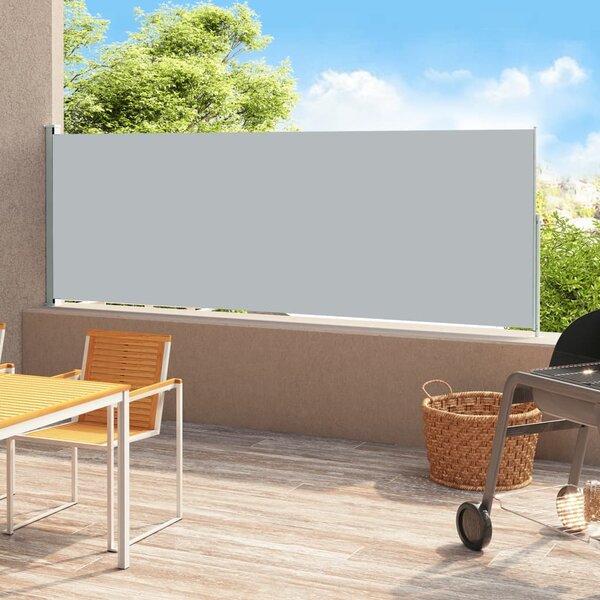Szürke behúzható oldalsó terasznapellenző 180 x 500 cm (313407)