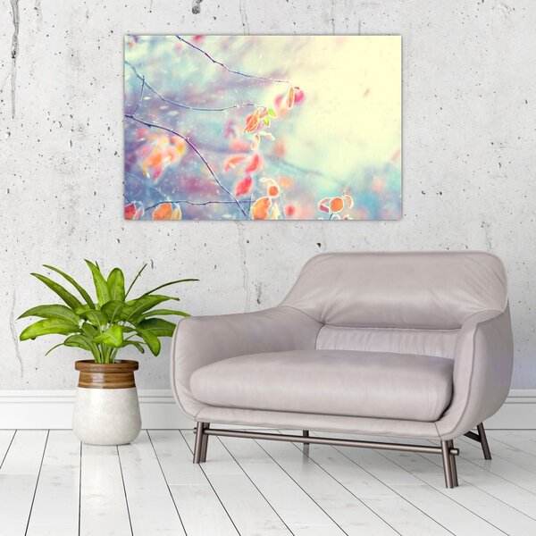 Kép - Levelek a jégben (90x60 cm)