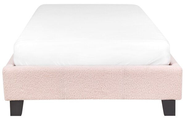 Fejtámla nélküli ágy Buklé ROANNE 90 x 200 cm Pasztellrózsaszín