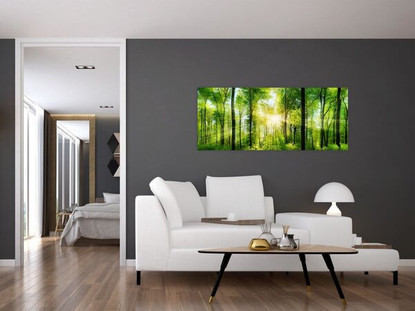 Kép - Hajnal az erdőben (120x50 cm)