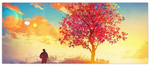 Egy fa képe a dombon (120x50 cm)