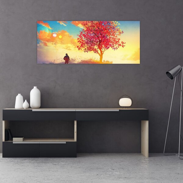 Egy fa képe a dombon (120x50 cm)