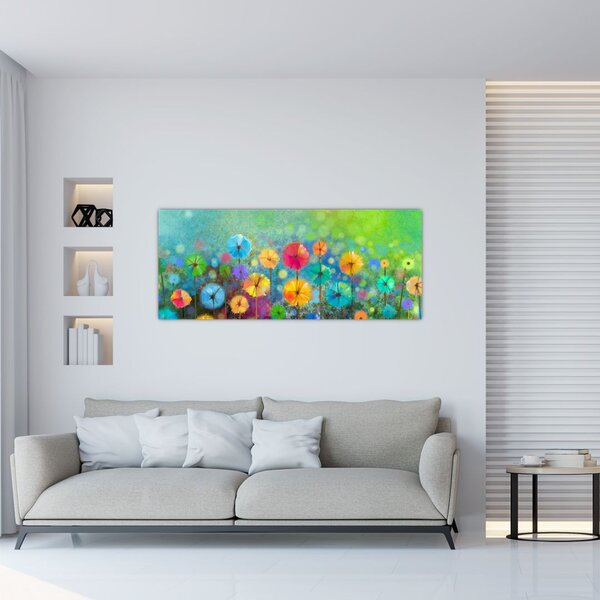 Kép - Absztrakt virágok (120x50 cm)