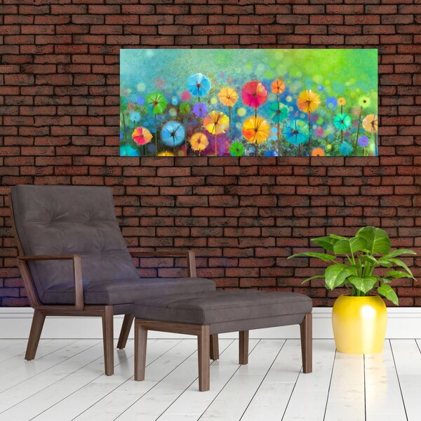 Kép - Absztrakt virágok (120x50 cm)