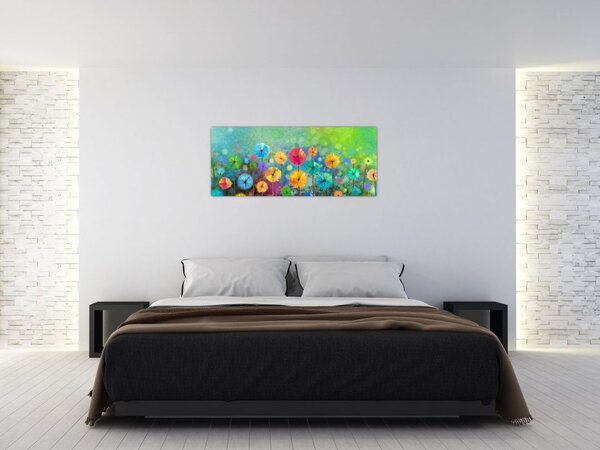 Kép - Absztrakt virágok (120x50 cm)