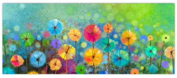 Kép - Absztrakt virágok (120x50 cm)
