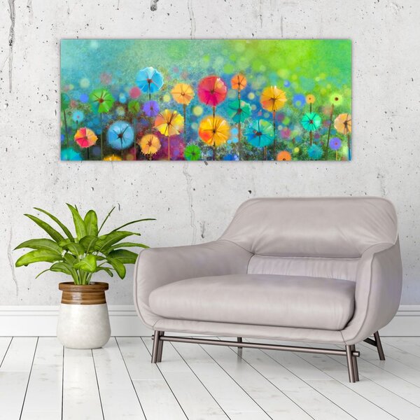 Kép - Absztrakt virágok (120x50 cm)