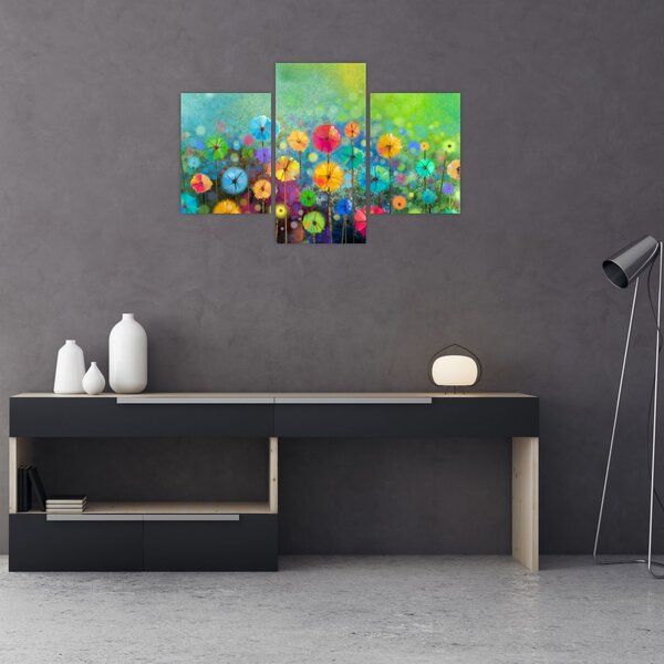 Kép - Absztrakt virágok (90x60 cm)