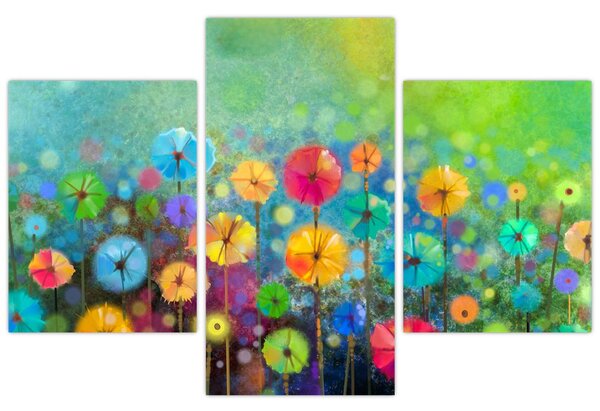 Kép - Absztrakt virágok (90x60 cm)
